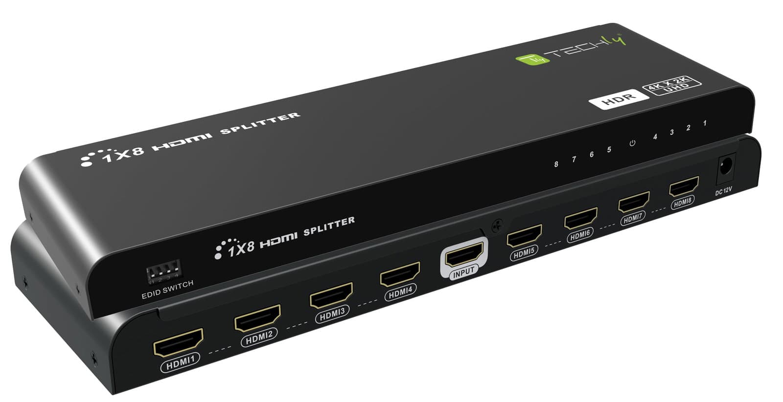Splitter HDMI 2.0 4K 8 vie HDR/EDID - Techly NP IDATA HDMI2-4K8HDR