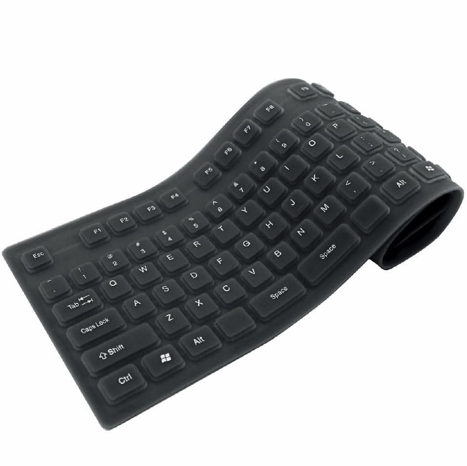 Tastiera Flessibile in Silicone USB/PS2 109 tasti Nero - Techly IDATA KB-R109L