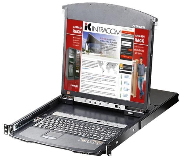 Switch KVM Cat5E/6 Over IP a 8 porte con LCD 19" Dual Rail - Aten IDATA KL-1508AIN
