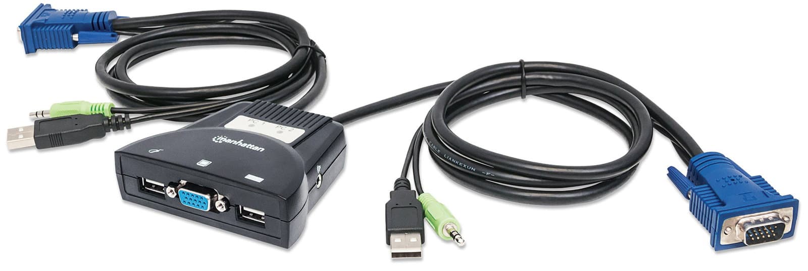 Mini Switch KVM 2 porte USB con audio - Manhattan KVM-522U