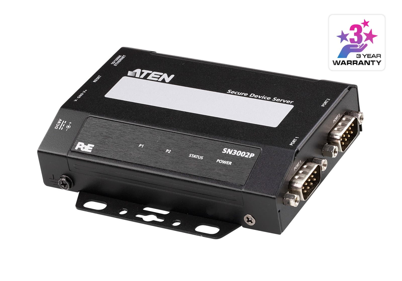 Secure Device Server RS-232 a 2 Porte con PoE - Aten IDATA SN-3002P