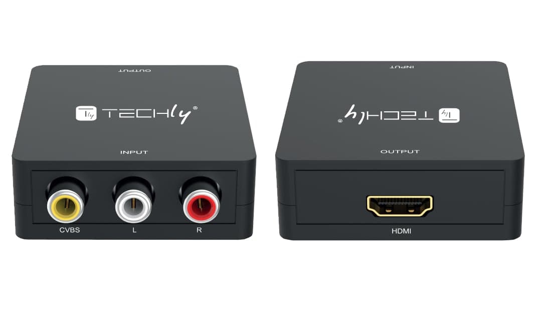 Mini Convertitore AV Composito a HDMI 720p/1080p - Techly IDATA SPDIF-6E3