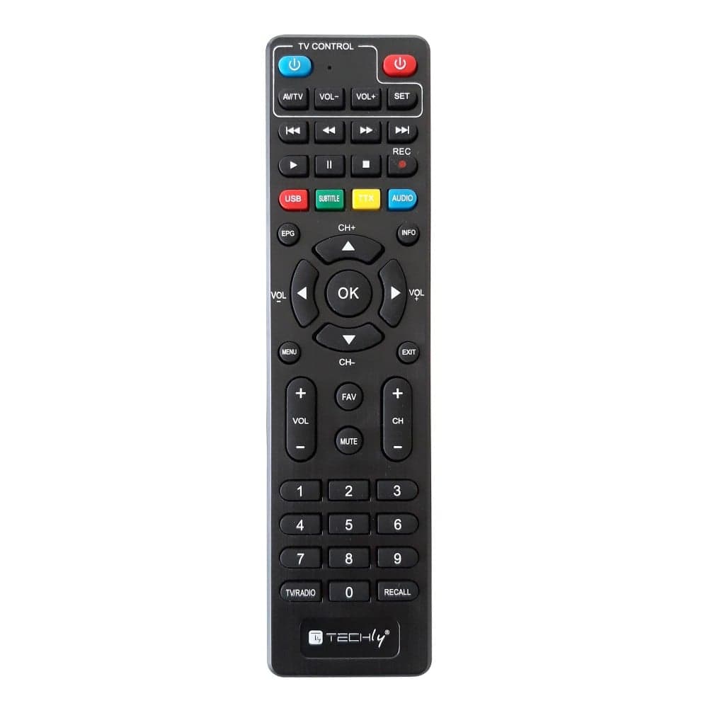 Telecomando Universale Sostitutivo per Decoder DTT con Autoapprendimento - Techly IDATA TV-DT2-RC