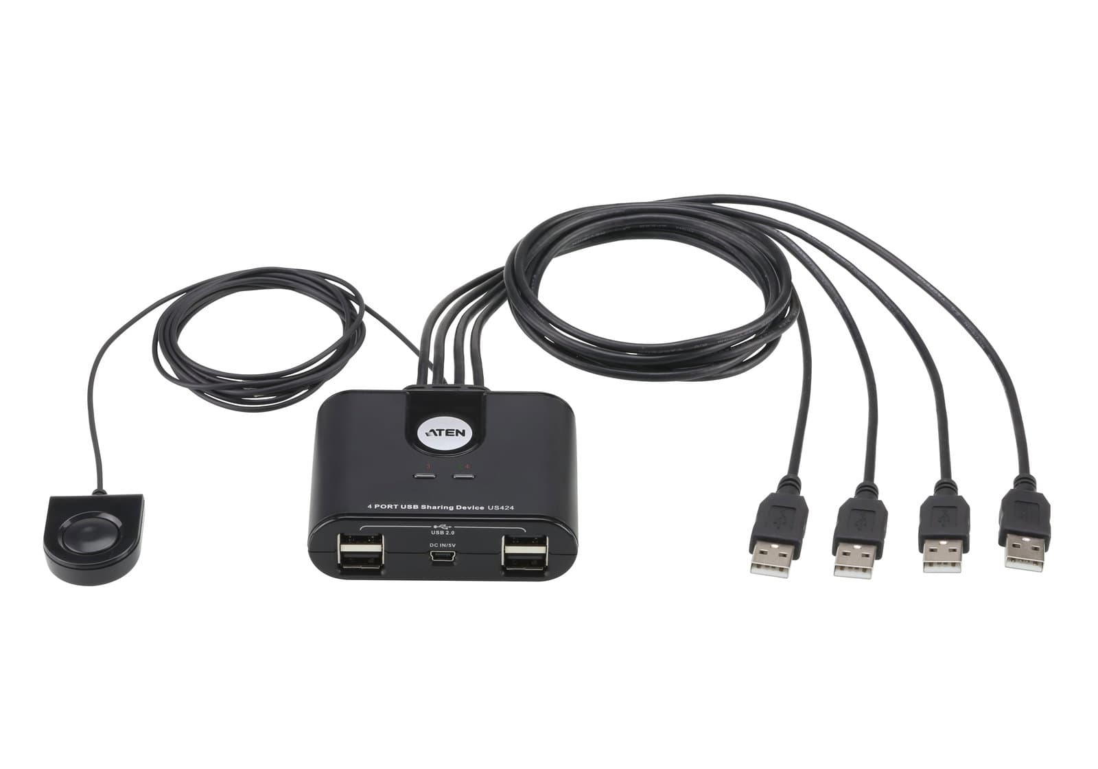 Switch Condivisione Periferiche USB 2.0 4x4 porte - Aten IDATA US-424