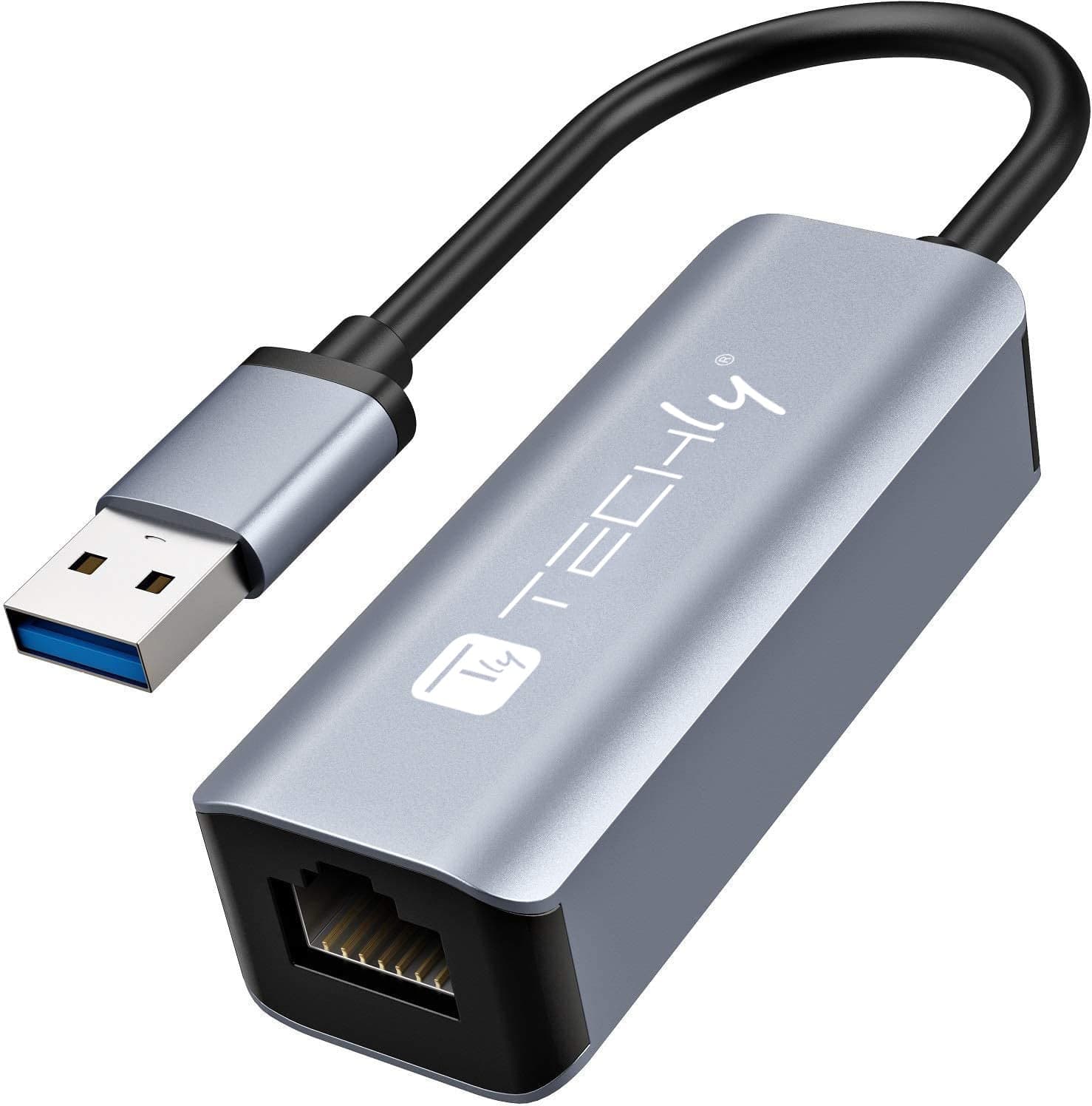 Adattatore Convertitore USB 3.2 Tipo A a RJ45 Gigabit - Techly IDATA USB-ETGIGA-AA