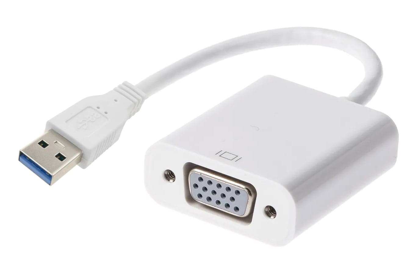 Adattatore da USB 3.2 A Maschio a VGA Femmina Bianco - Techly NP IDATA USB3-SVGA