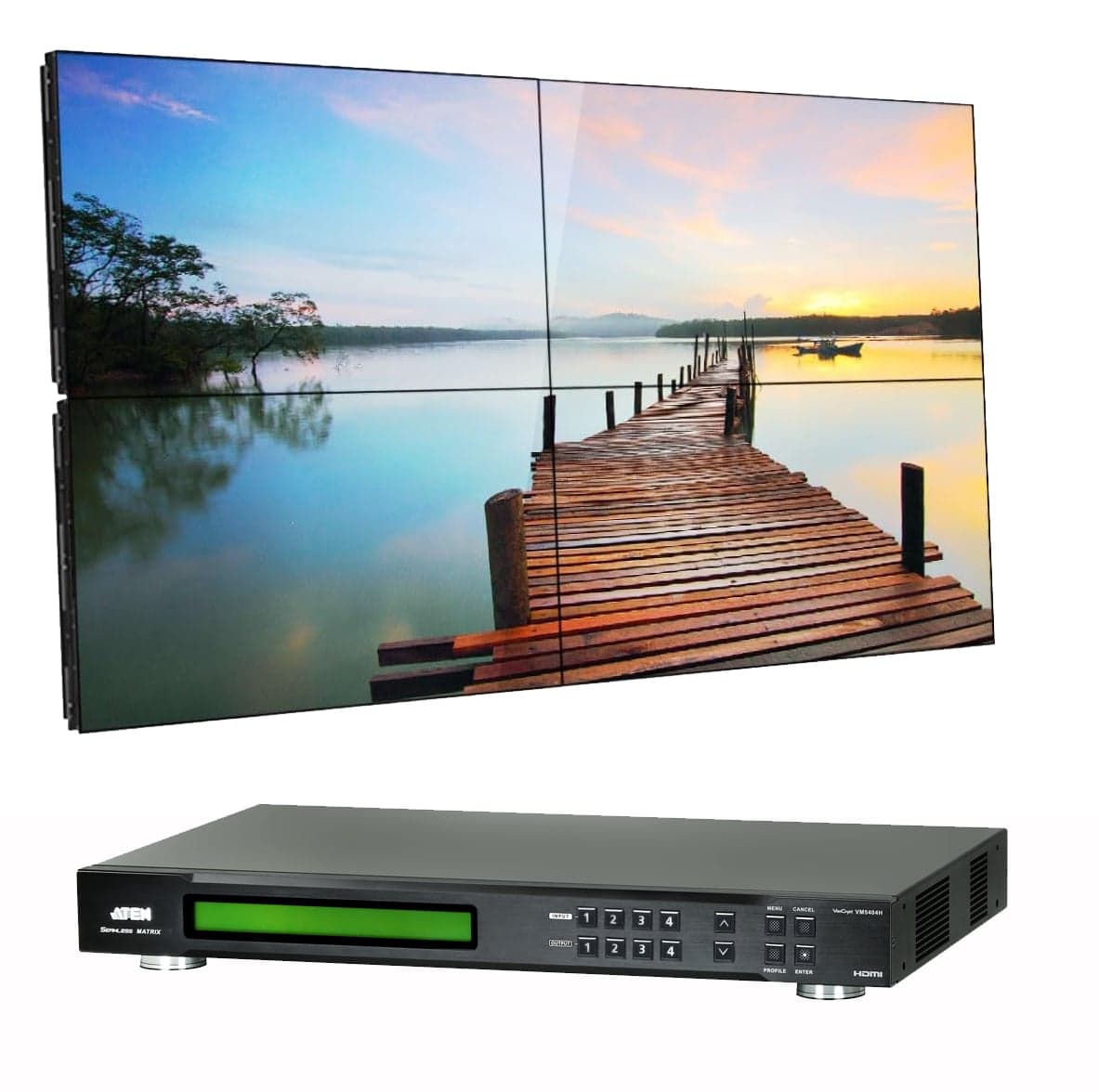 Switch Matrix 4x4 HDMI con Videowall e Scaler - ATEN IDATA VM-5404H
