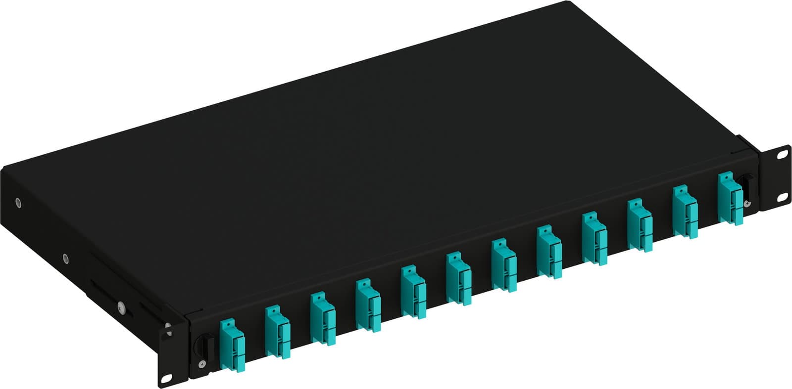Cassetto Ottico 19'' 1HE Scorrevole 12 Bussole SC Duplex Multimodale OM3 Nero - Techly Professional ILWL SB-12SCDM3B