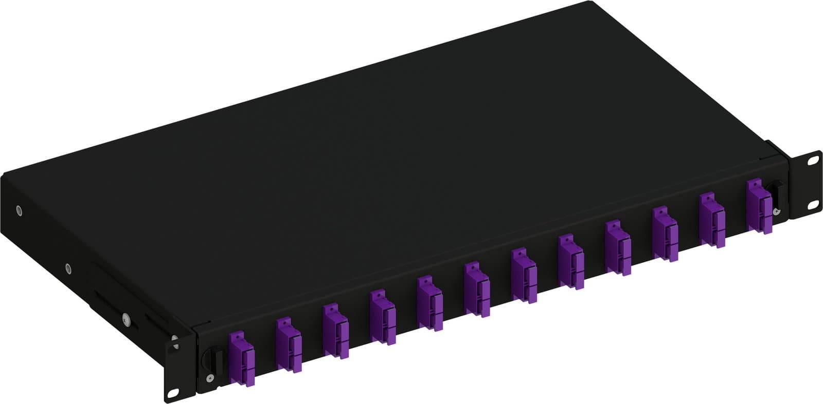 Cassetto Ottico 19'' 1HE Scorrevole 12 Bussole SC Duplex Multimodale OM4 Nero - Techly Professional ILWL SB-12SCDM4B