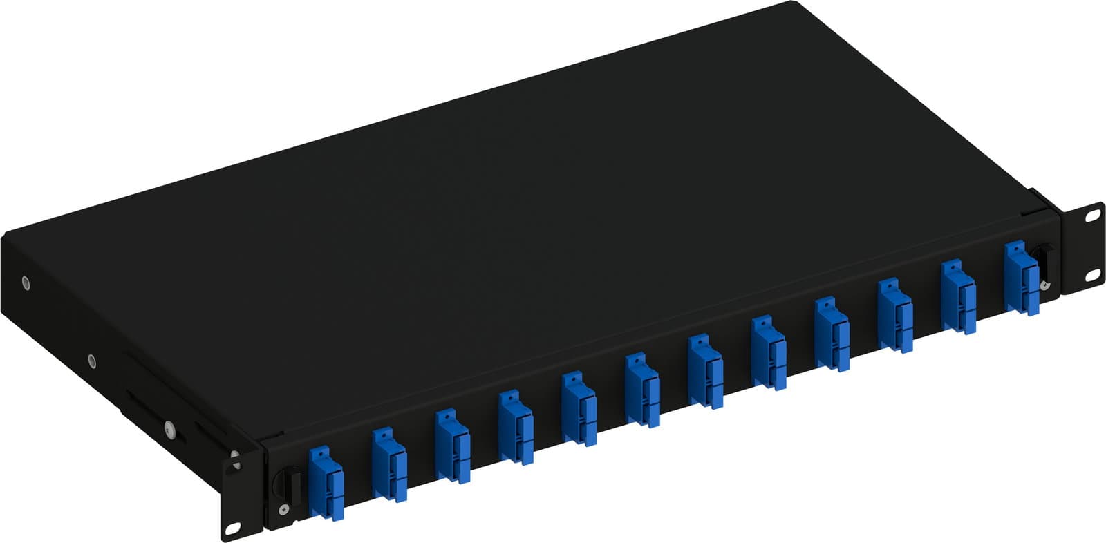 Cassetto Ottico 19'' 1HE Scorrevole 12 Bussole SC Duplex Monomodale Nero - Techly Professional ILWL SB-12SCDSB