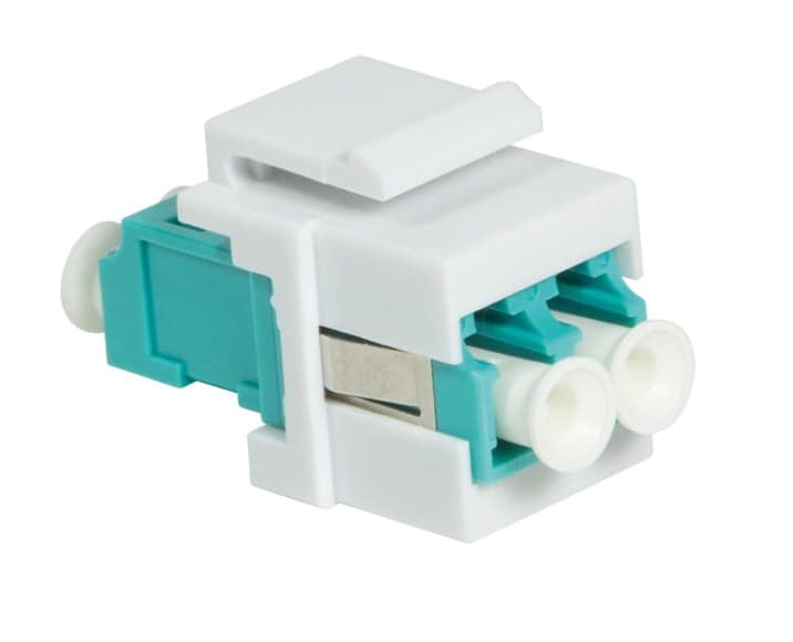Giunto Fibra LC Duplex Multimodale per Keystone Verde Acqua e Bianco - Logilink ILWL-KEY-LCDM