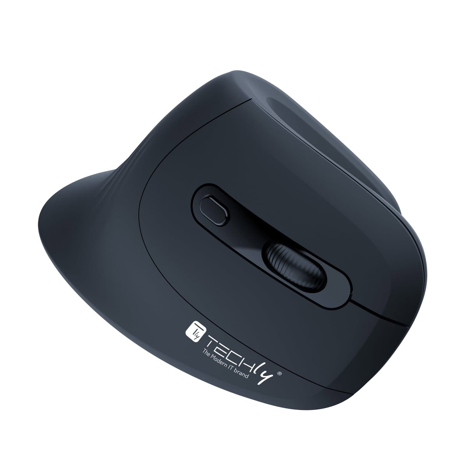 Mouse Verticale Ottico Wireless 3200 Dpi Ergonomico - Techly IM 1100-VM-B