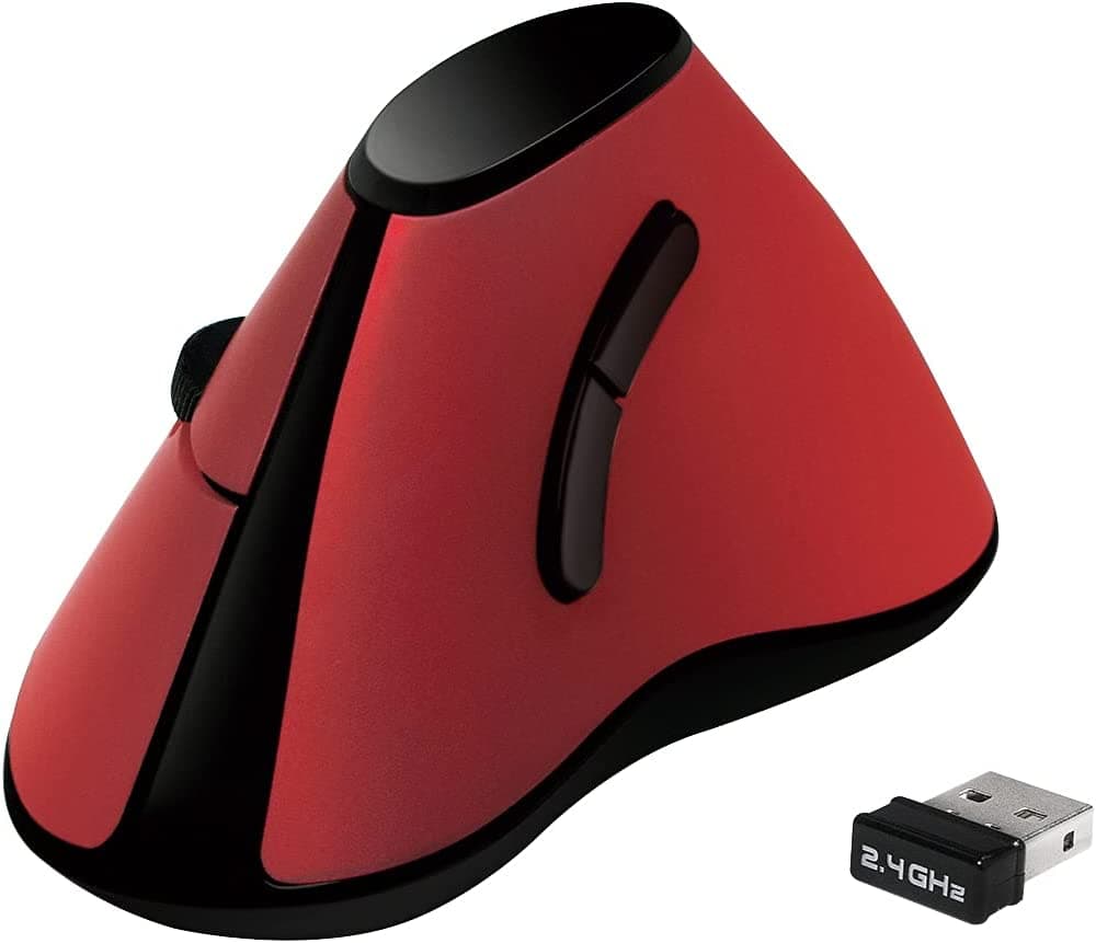 Mouse Verticale Ottico Ergonomico Wireless 1200dpi Rosso - Logilink IM 159-WL-VER