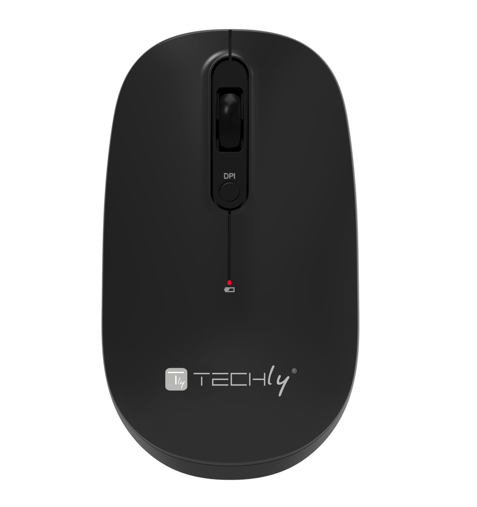 Mouse Ottico Wireless 2.4 GHZ 3D 1000/1200/1600 Dpi Nero o Bianco - Techly IM 830-WL-BW
