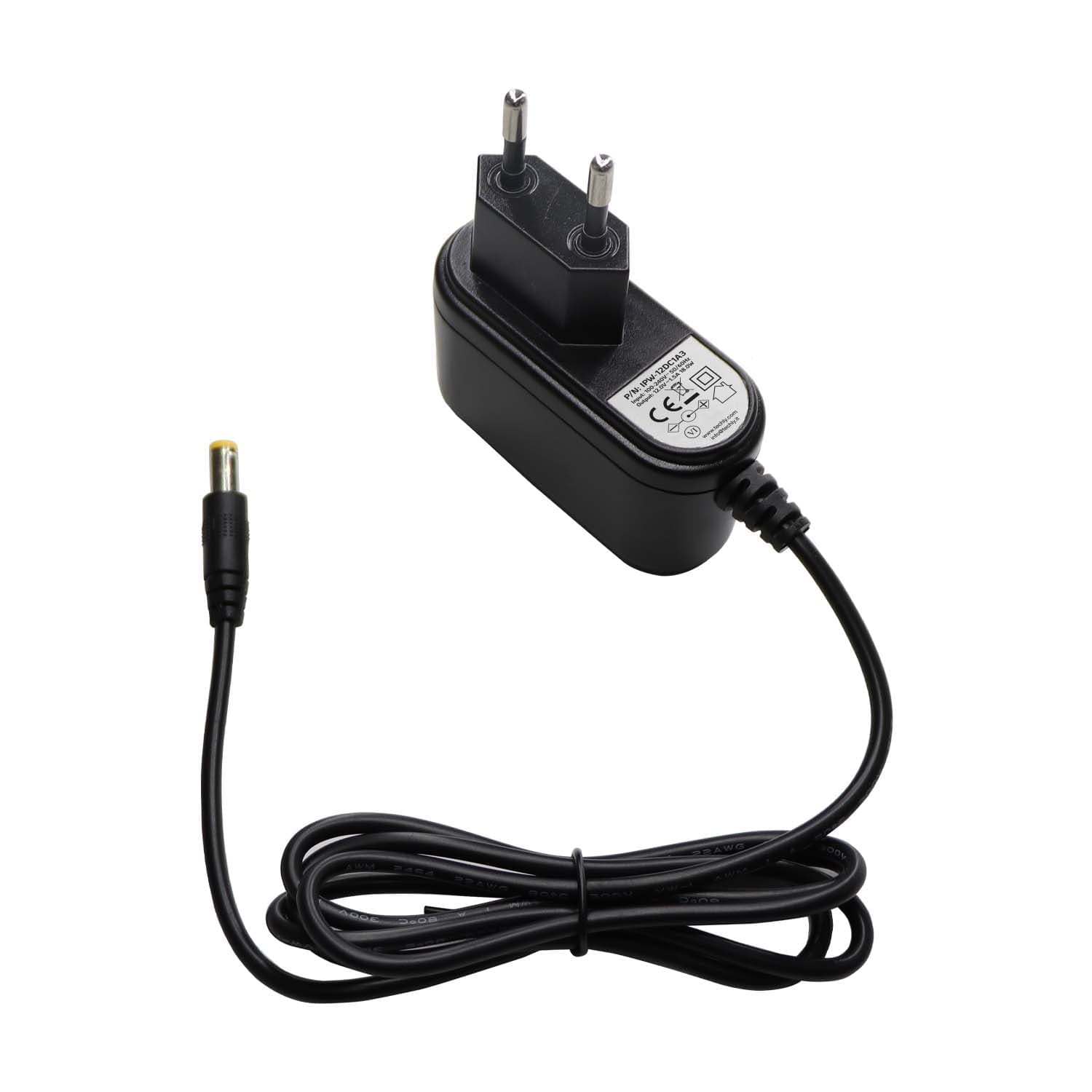 Alimentatore Stabilizzato 12V 1500mA Plug 5.5x2.5mm Nero - Techly IPW-12DC1A3