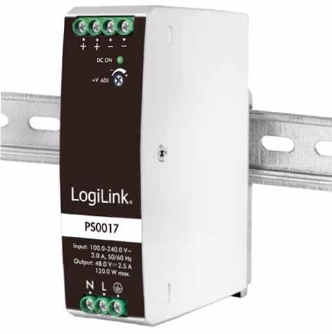 Alimentatore su Guida DIN 48V 2,5A 120W - Logilink IPW-DIN-DC48120W