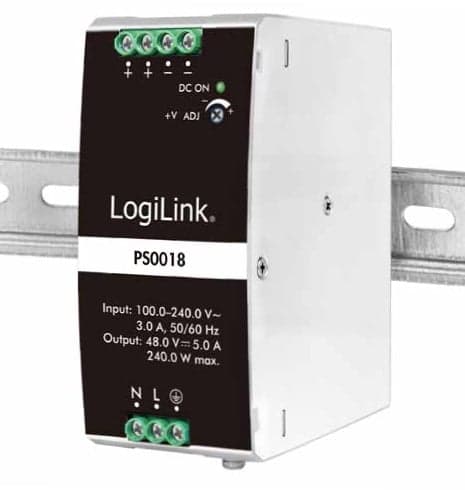 Alimentatore su Guida DIN 48V 5A 240W - Logilink IPW-DIN-DC48240W