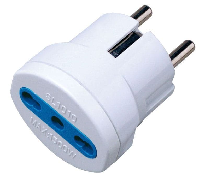 Adattatore Spina Schuko a Presa Bipasso 10/16A Bianco - Techly IPW-IC216