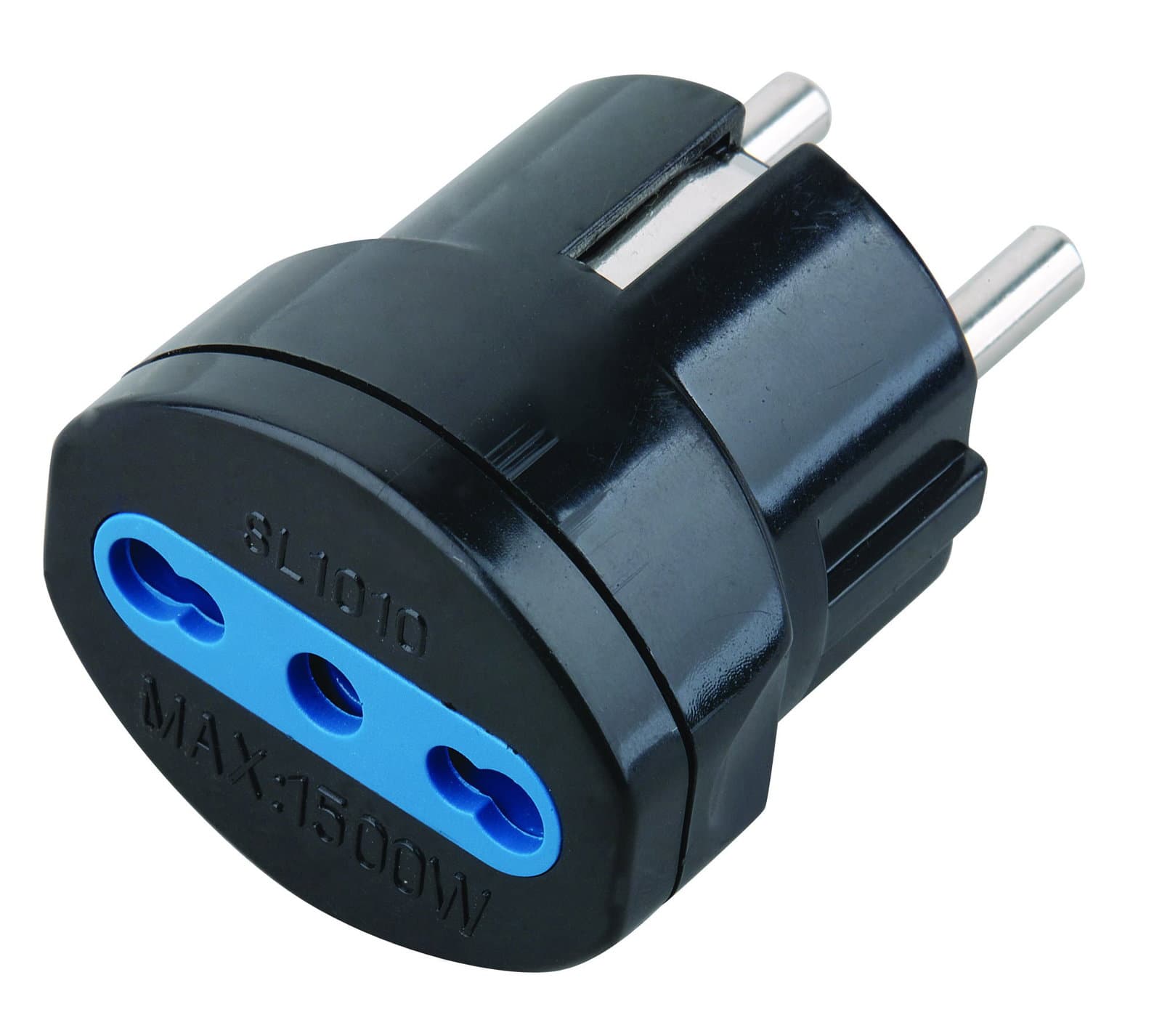 Adattatore spina Schuko a presa 10/16A Nero - Techly IPW-IC216BK