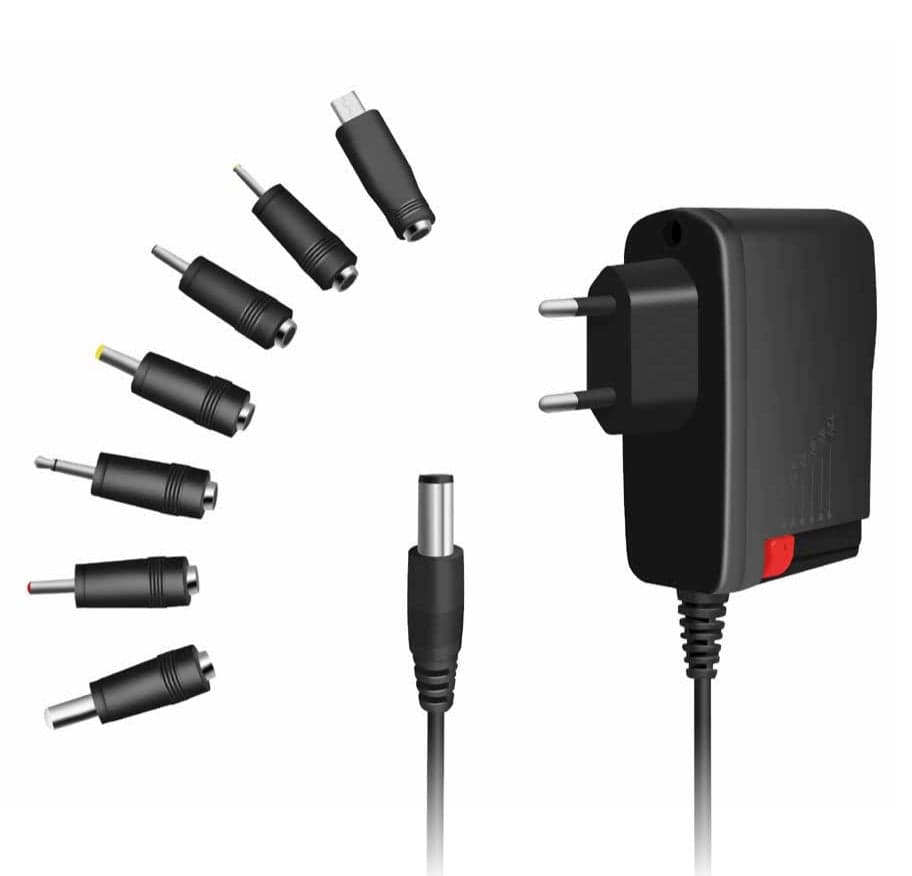 Alimentatore Universale Regolabile 3V-12V con 7 Spine DC, Nero - Logilink IPW-NTS2000-7T