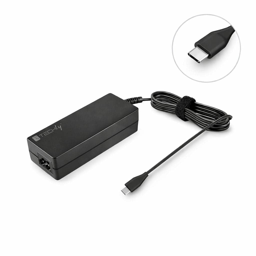 Alimentatore Desktop USB-C Power Delivery PD 3.0 65W per Notebook - Techly IPW-PD65W-BKD