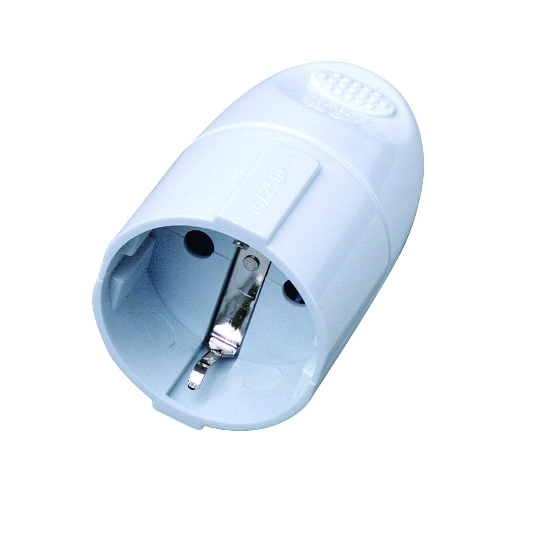 Presa Standard Tedesca 16A Schuko Bianco - Techly IPW-PR5K-WT