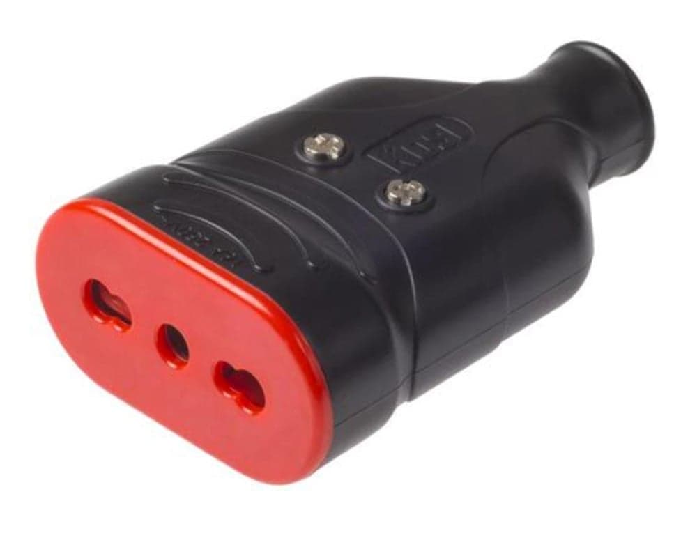 Presa Mobile in Gomma 10/16A 2P+T 250V Nero - Rosi IPW-RUB-PR16B