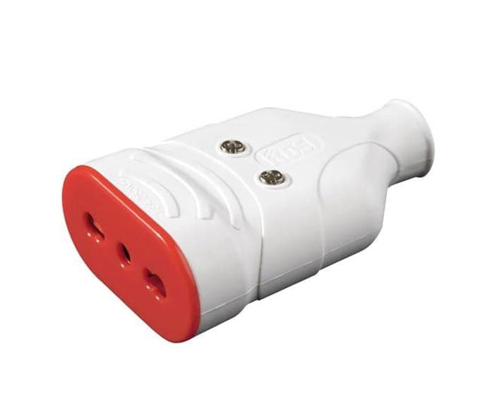 Presa Mobile Gomma 10/16A 250V Bianco - Rosi IPW-RUB-PR16W