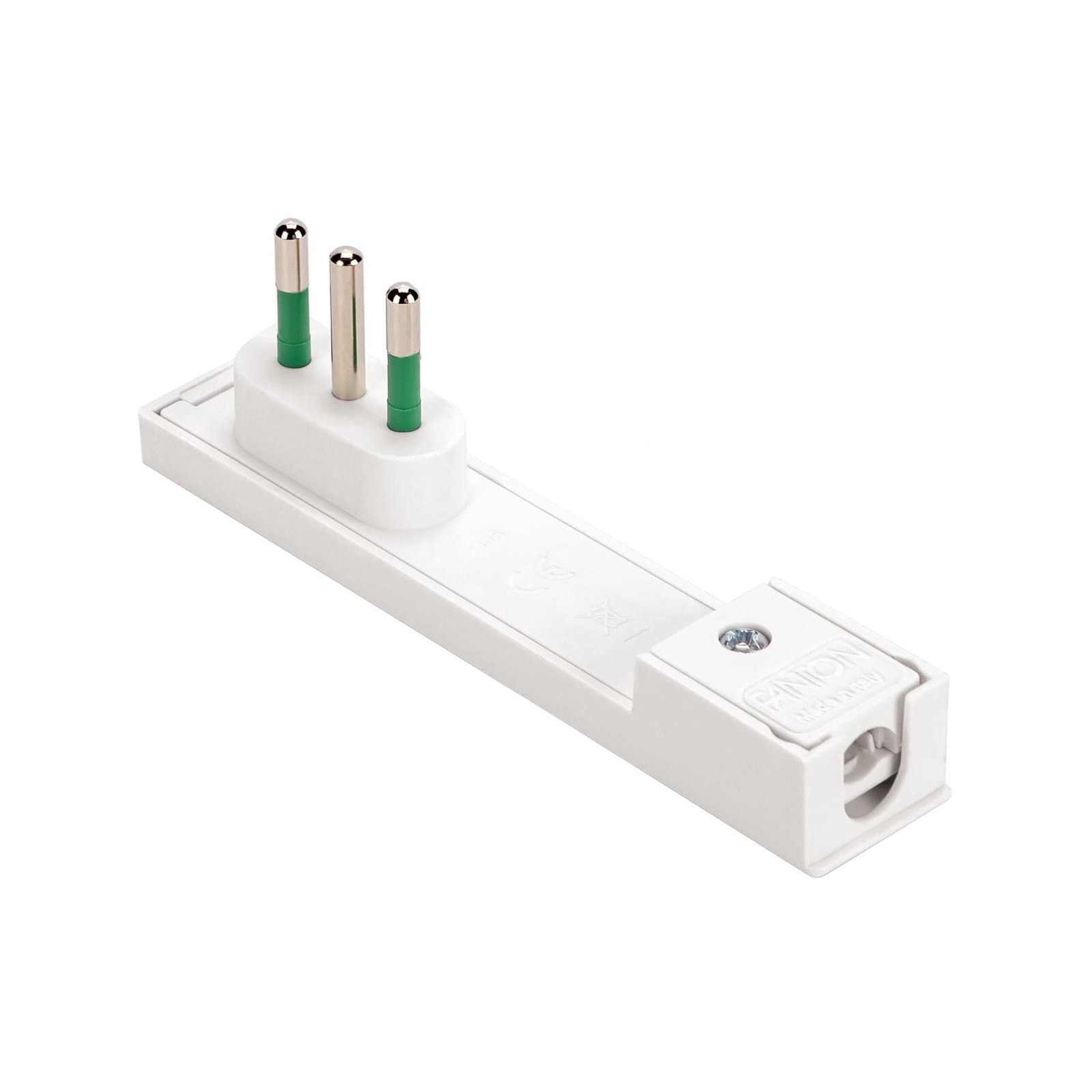 Spina Italiana 10A 2P+T Salvaspazio Super Sottile Smontabile Angolata Bianco - FME IPW-SP10-CL10W