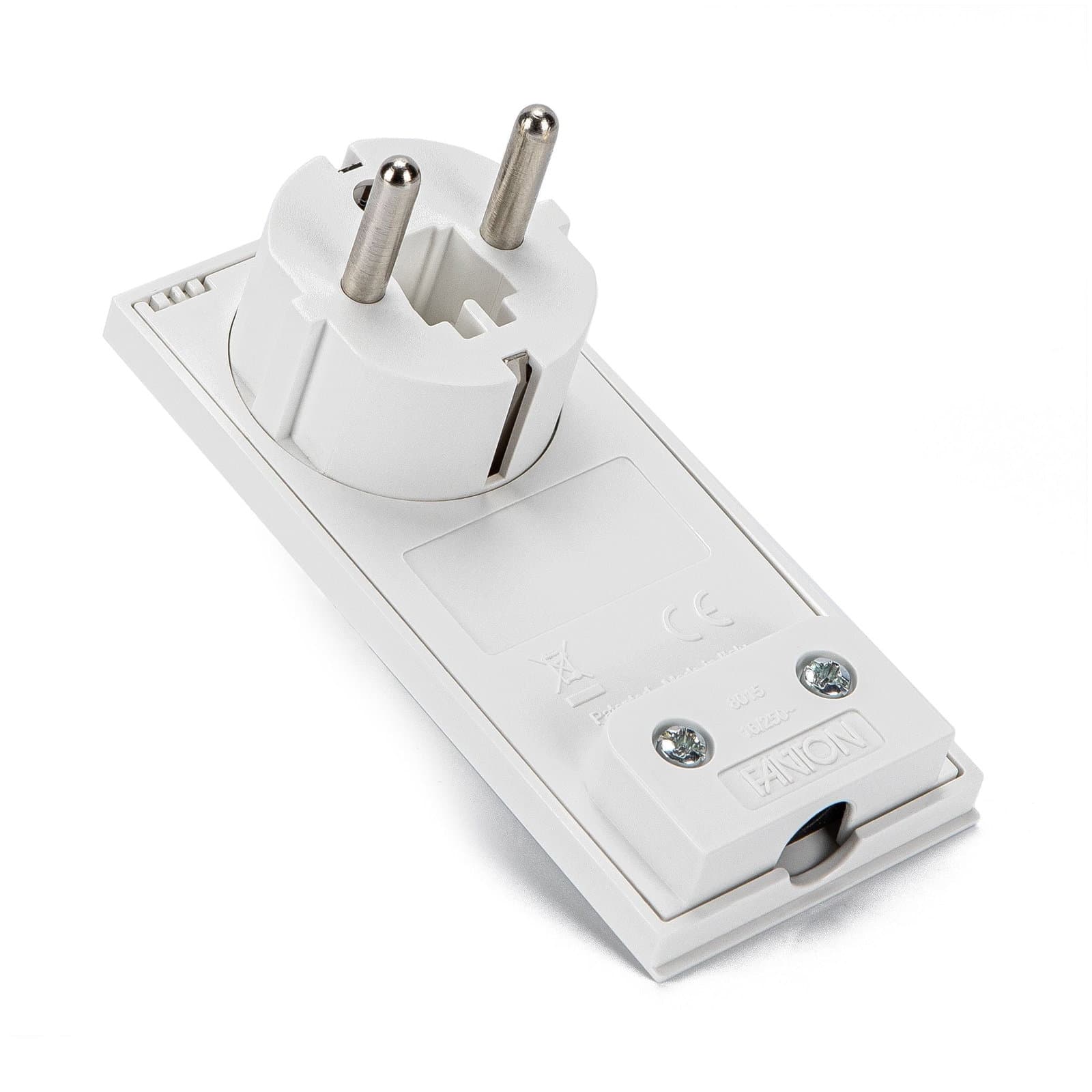 Spina Schuko 16A 2P+T Salvaspazio Super Sottile Smontabile Angolata Bianco - FME IPW-SP16-CL16WS