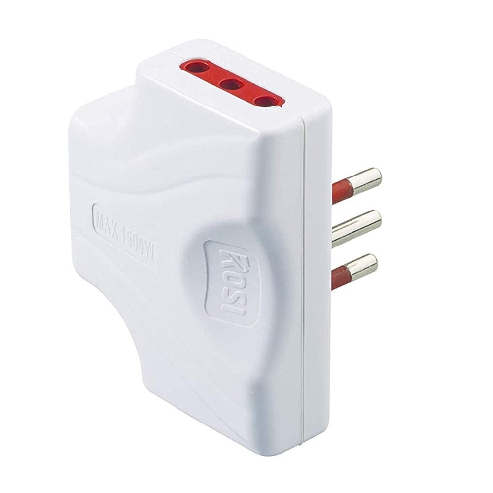 Adattatore Triplo Extrapiatto 3 Prese 10/16A 2P+T Bianco - Rosi IPW-TRP16-FLW