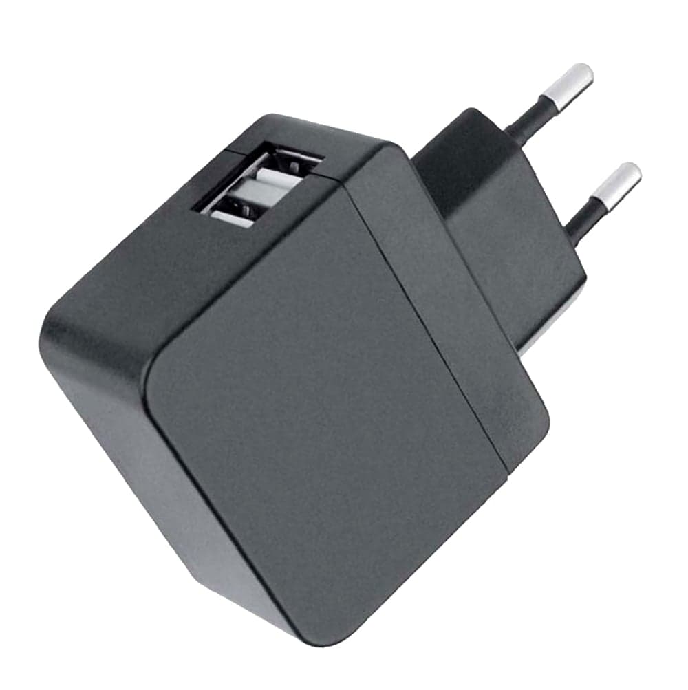 Caricatore Murale 2 USB 2,1A Spina Europea 2 Pin Nero - Fontastic IPW-USB-242ECBK