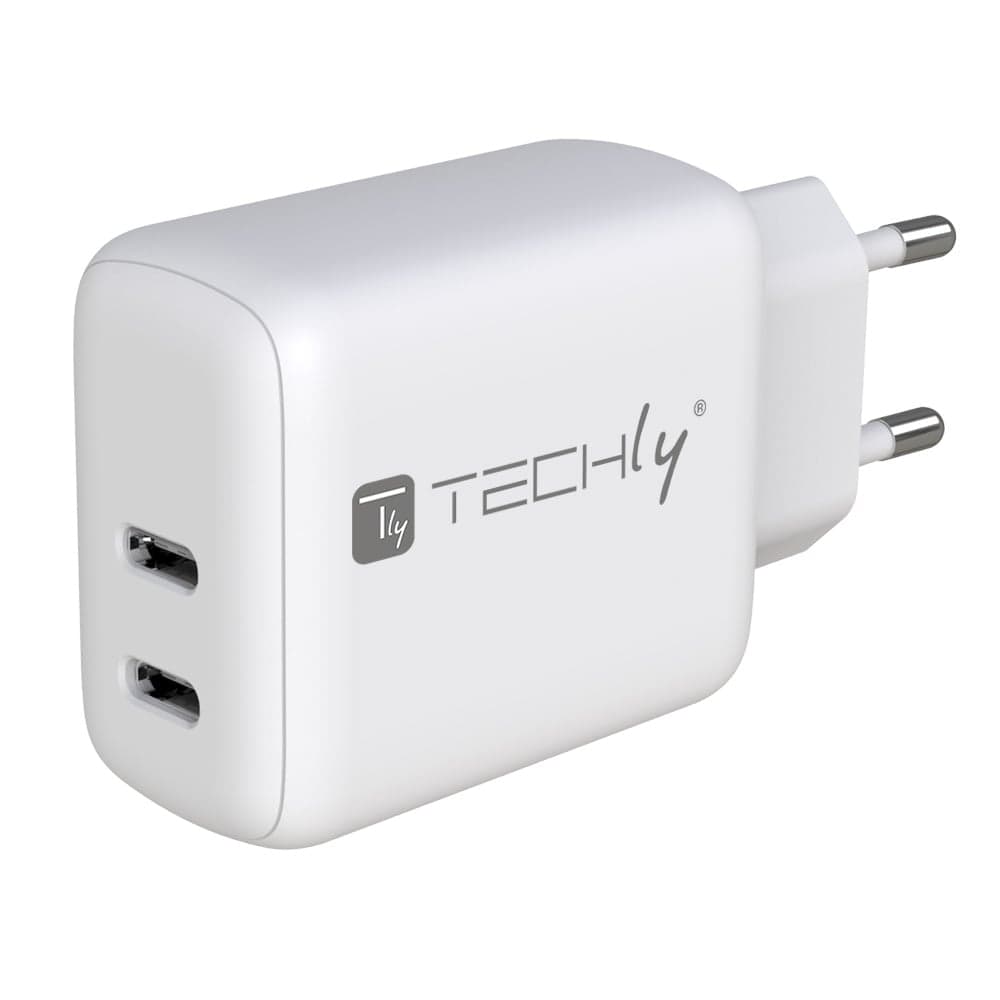 Caricatore USB-C da Muro 2 Porte 35W - Techly IPW-USB-2C35W