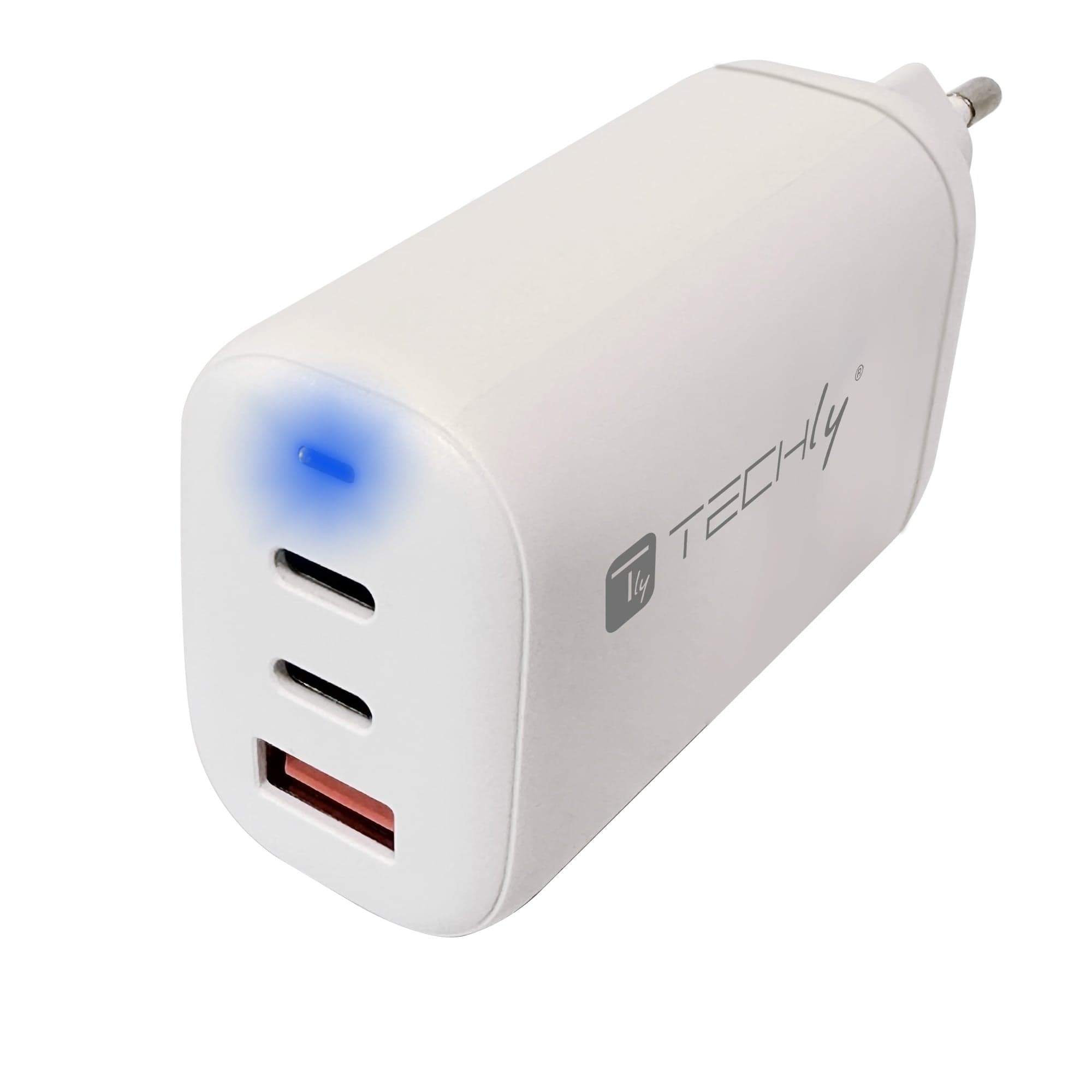 Caricatore Alimentatore 2 porte USB-C™ e 1 USB-A da Muro 65W - Techly IPW-USB-65W2C1A