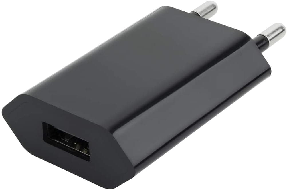 Caricatore USB 1A Compatto Spina Europea Nero - Techly IPW-USB-ECBKG