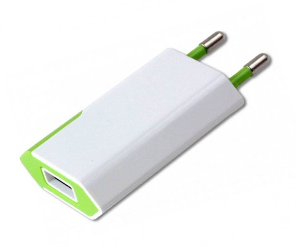 Caricatore USB 1A Compatto Spina Europea Bianco/Verde - Techly IPW-USB-ECWG