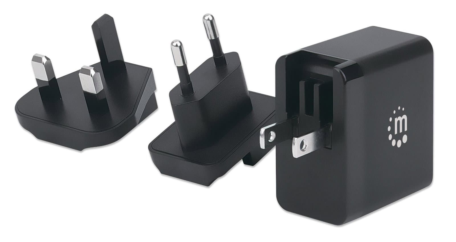 Caricatore da muro GaN Tech 65W USB-C PD viaggio - Manhattan IPW-USB-G65W