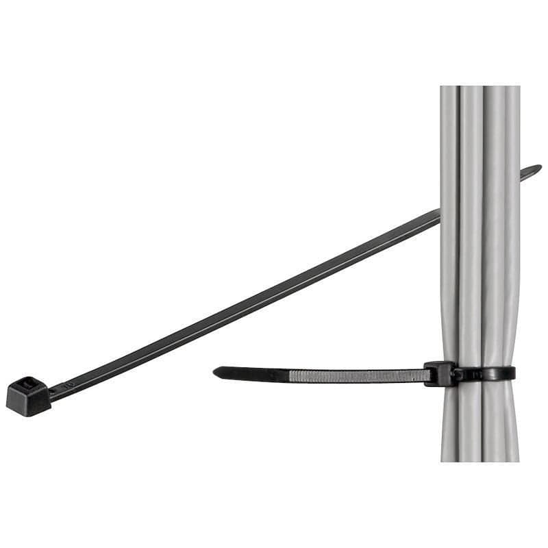 Fascette Fermacavi Autobloccanti 100x2,5mm in Nylon 100pz Nero - Techly ISWT-10025-BK