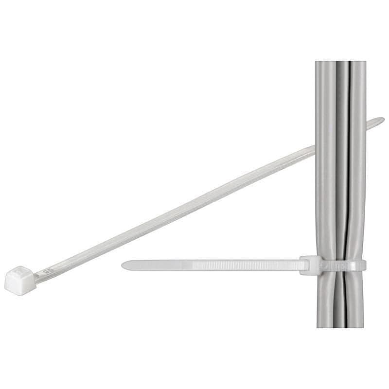 Fascette Fermacavi Autobloccanti 150x3,6mm Nylon 100pz Bianco - Techly ISWT-15035