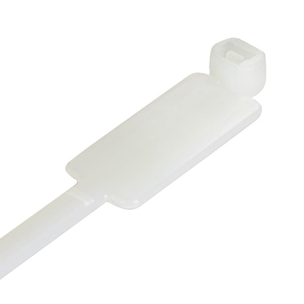 Fascette fermacavi 200x4,8mm con targhetta 13x28mm 100 pz bianco - Techly ISWT-481