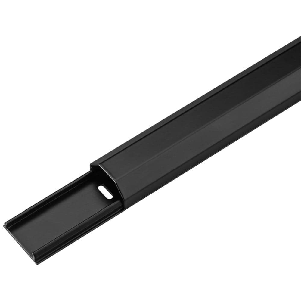 Canalina Passacavi in Alluminio per Cablaggio 33mm 1,1m Nero - Goobay ISWT-CAN-A33-110B