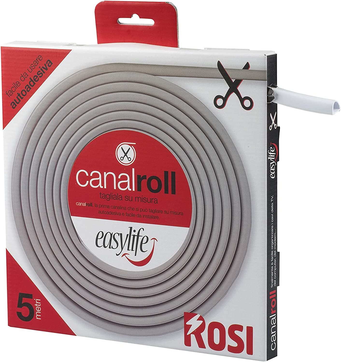 Canalina Autoadesiva Flessibile 10x10mm 5m Bianco - Rosi ISWT-CAN10-5W