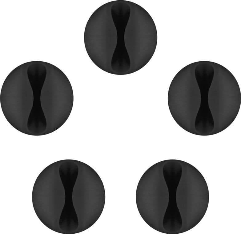 Set Fermacavo Adesivi da Scrivania Nero - Goobay ISWT-CL-5BK