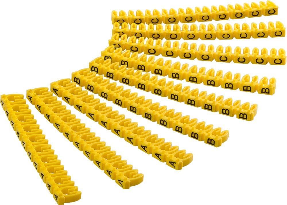 Segnacavo Giallo Lettere A-C per Cavi 2.5-4.0mm - Goobay ISWT-MARK4L-CL
