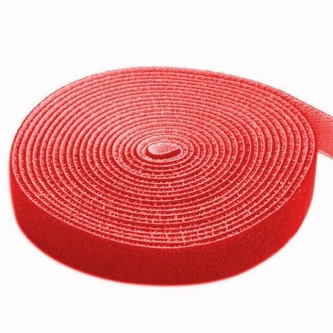 Rotolo di Feltro Adesivo Gestione cavi Lunghezza 4m Larghezza 16mm Rosso - Techly ISWT-ROLL-164RETY