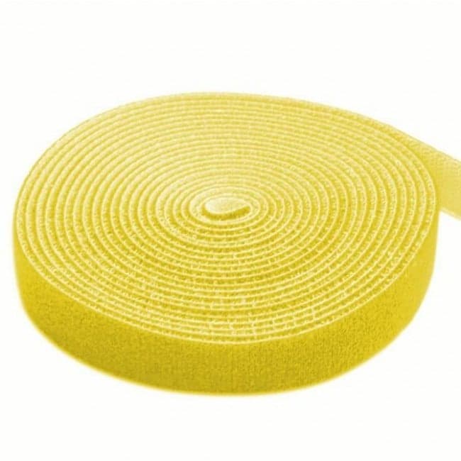 Rotolo di Feltro Adesivo Gestione cavi Lunghezza 4m Larghezza 16mm Giallo - Techly ISWT-ROLL-164YETY