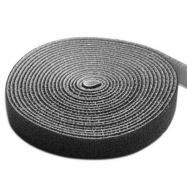 Rotolo di Feltro Adesivo Gestione cavi Lunghezza 10m Larghezza 20mm Nero - Techly ISWT-ROLL-2010BKTY