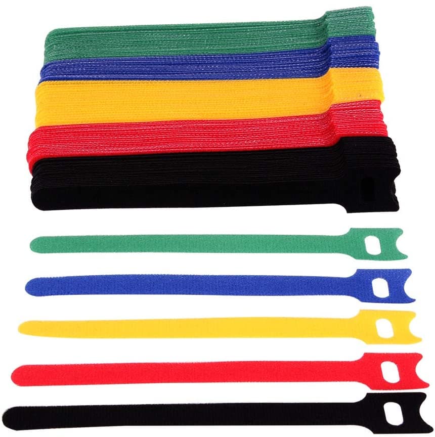 Fascette Fermacavo Multicolor in Feltro Adesivo Set da 10pz - Techly ISWT-VEL10-COLT