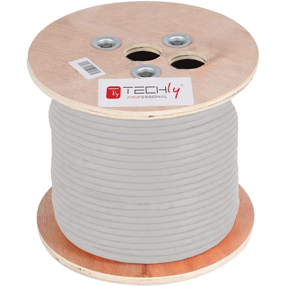 Matassa S/FTP Cavo Cat6A Rame 305m Rigido Grigio - Techly Professional ITP-C6AF-305-RIS