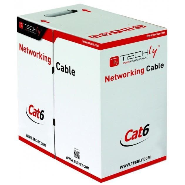 Matassa U/UTP Cavo Cat6 Rame 305m Flessibile Grigio - Techly Professional ITP-C6U-FL